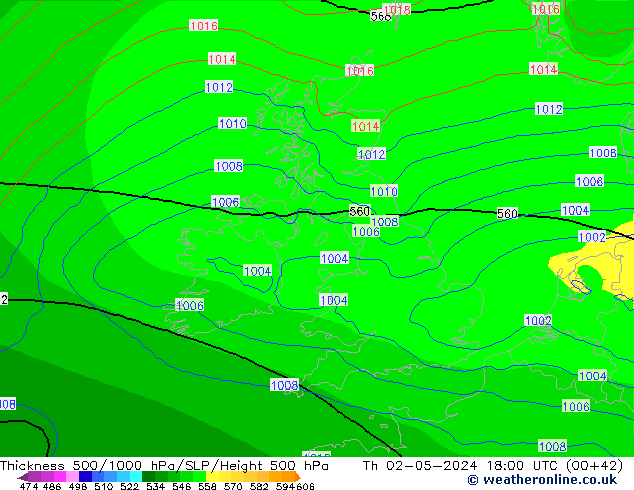 Thck 500-1000hPa ECMWF Th 02.05.2024 18 UTC