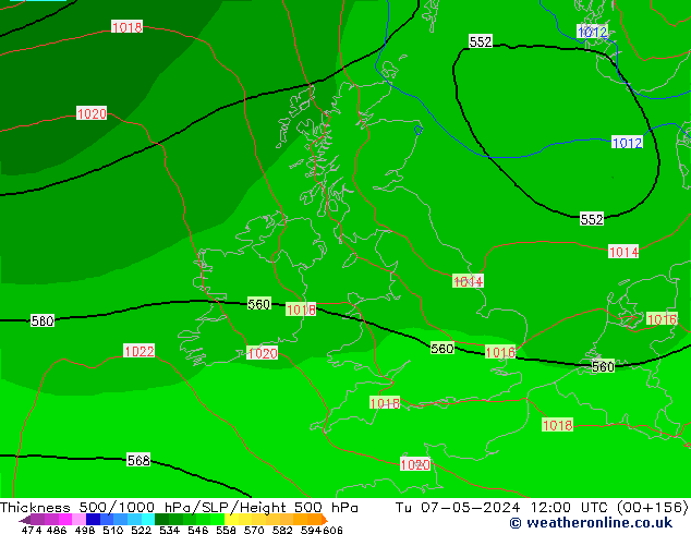 Thck 500-1000hPa ECMWF Tu 07.05.2024 12 UTC