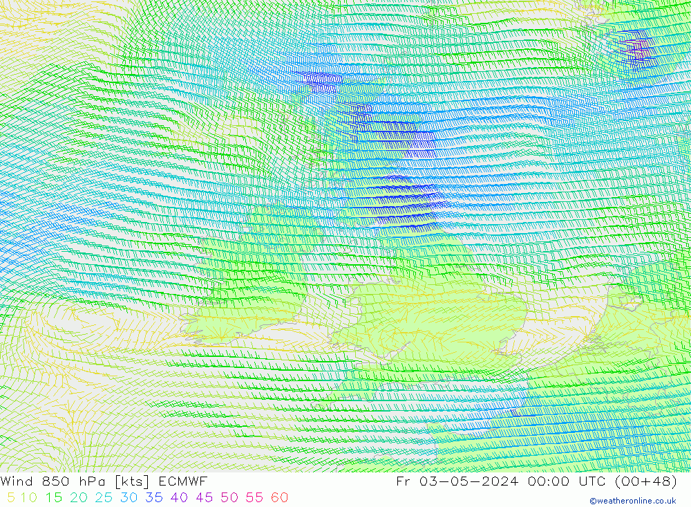  850 hPa ECMWF  03.05.2024 00 UTC