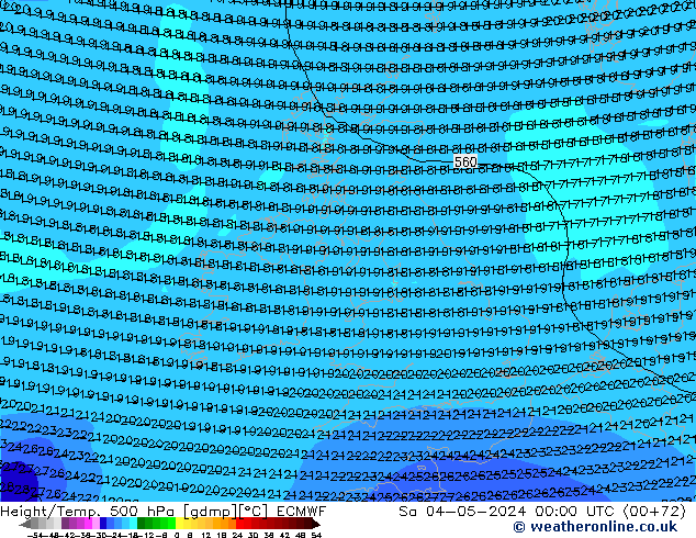 Z500/Rain (+SLP)/Z850 ECMWF Sa 04.05.2024 00 UTC