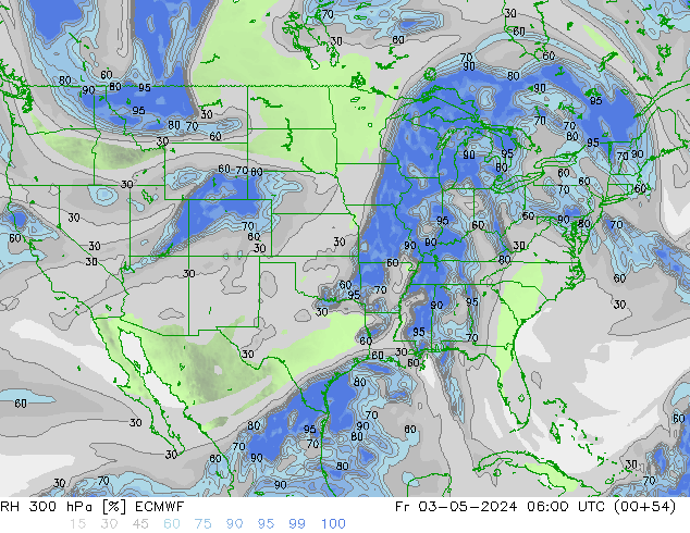 RH 300 hPa ECMWF Fr 03.05.2024 06 UTC