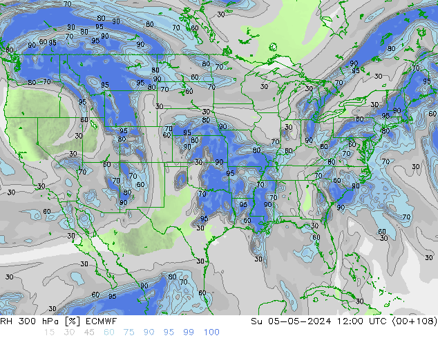 RH 300 hPa ECMWF Su 05.05.2024 12 UTC