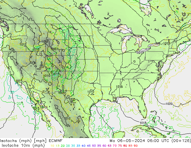 Isotachs (mph) ECMWF Mo 06.05.2024 06 UTC