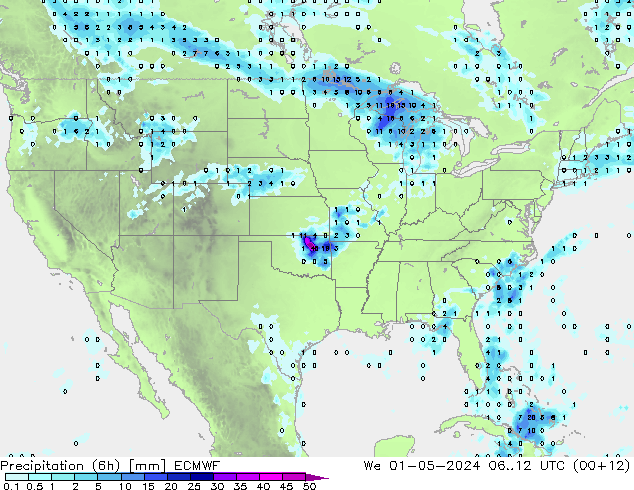 Z500/Rain (+SLP)/Z850 ECMWF We 01.05.2024 12 UTC