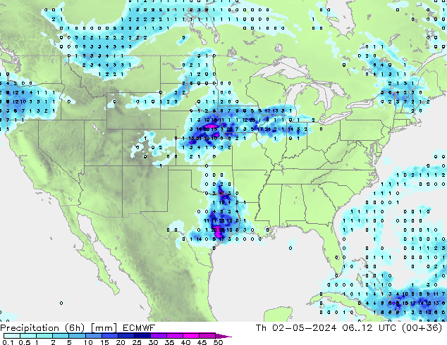 Z500/Rain (+SLP)/Z850 ECMWF Th 02.05.2024 12 UTC