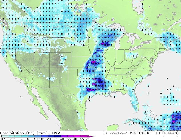 Z500/Rain (+SLP)/Z850 ECMWF Sex 03.05.2024 00 UTC