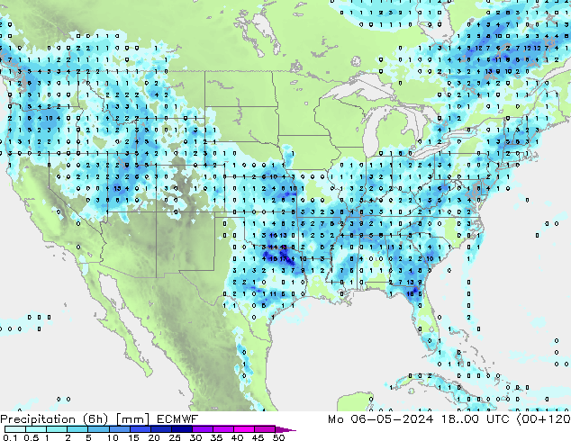 Z500/Rain (+SLP)/Z850 ECMWF lun 06.05.2024 00 UTC