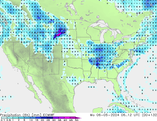 Z500/Rain (+SLP)/Z850 ECMWF Mo 06.05.2024 12 UTC