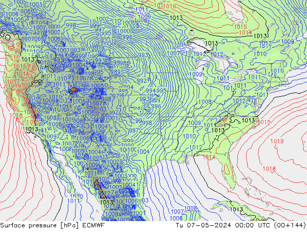 приземное давление ECMWF вт 07.05.2024 00 UTC