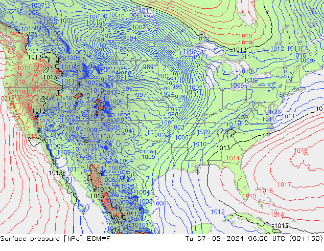 Yer basıncı ECMWF Sa 07.05.2024 06 UTC