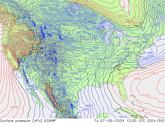 приземное давление ECMWF вт 07.05.2024 12 UTC