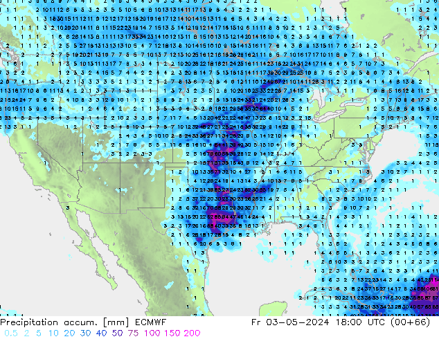 Precipitation accum. ECMWF Fr 03.05.2024 18 UTC