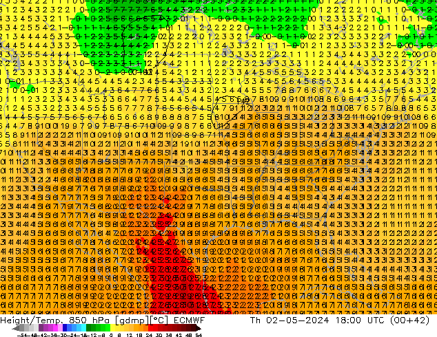 Z500/Rain (+SLP)/Z850 ECMWF gio 02.05.2024 18 UTC