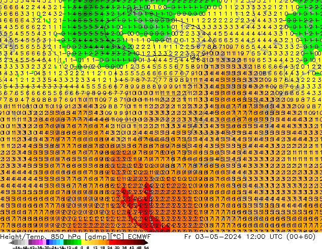 Z500/Rain (+SLP)/Z850 ECMWF pt. 03.05.2024 12 UTC