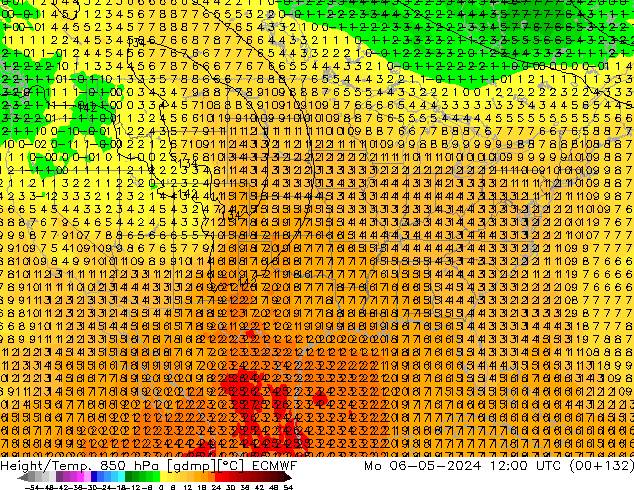 Z500/Rain (+SLP)/Z850 ECMWF пн 06.05.2024 12 UTC