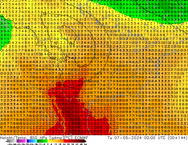 Z500/Rain (+SLP)/Z850 ECMWF вт 07.05.2024 00 UTC