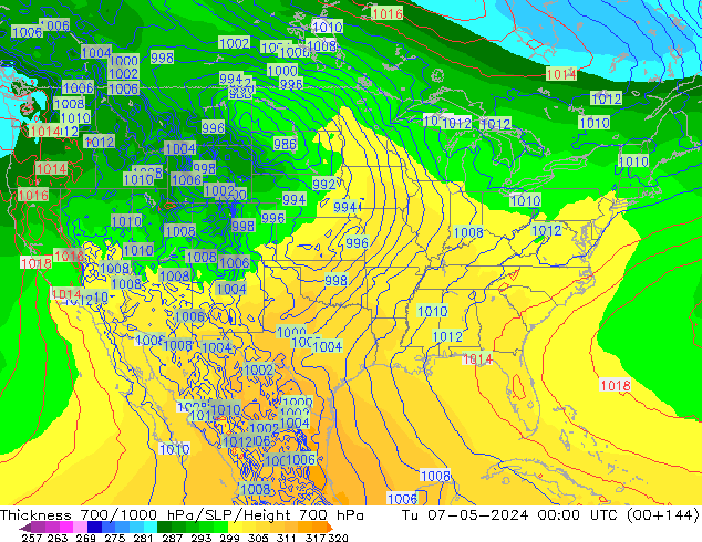 Thck 700-1000 hPa ECMWF Ter 07.05.2024 00 UTC