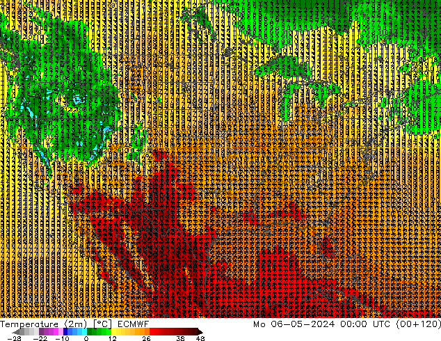 Temperature (2m) ECMWF Mo 06.05.2024 00 UTC