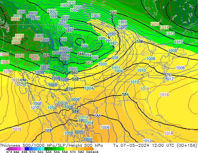 Thck 500-1000hPa ECMWF Tu 07.05.2024 12 UTC