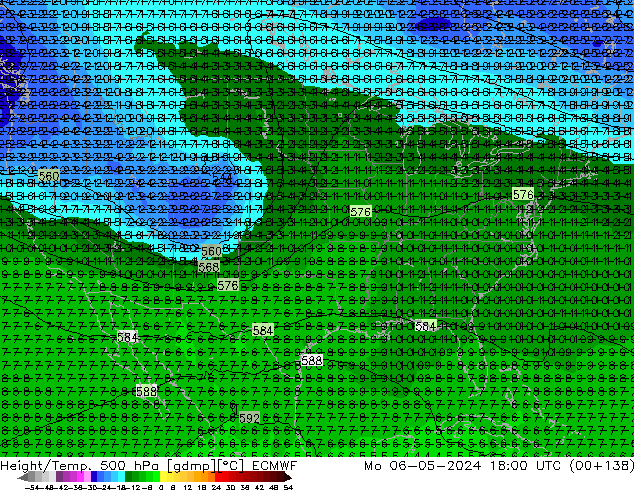 Z500/Regen(+SLP)/Z850 ECMWF ma 06.05.2024 18 UTC