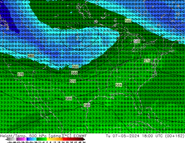 Z500/Rain (+SLP)/Z850 ECMWF mar 07.05.2024 18 UTC