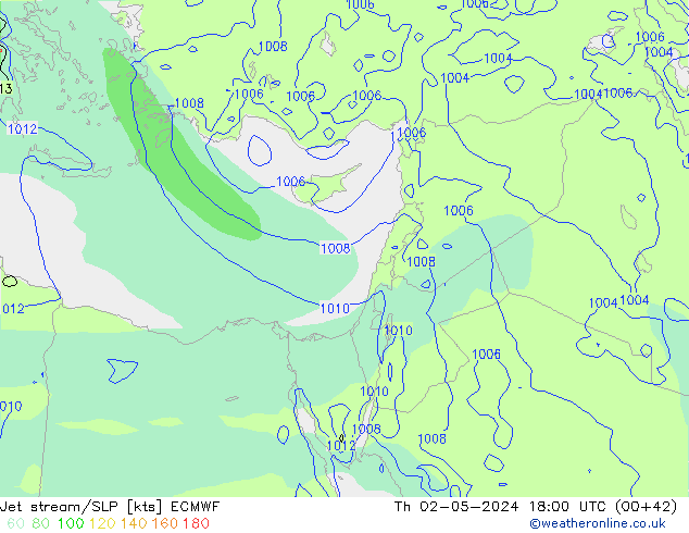 Corriente en chorro ECMWF jue 02.05.2024 18 UTC