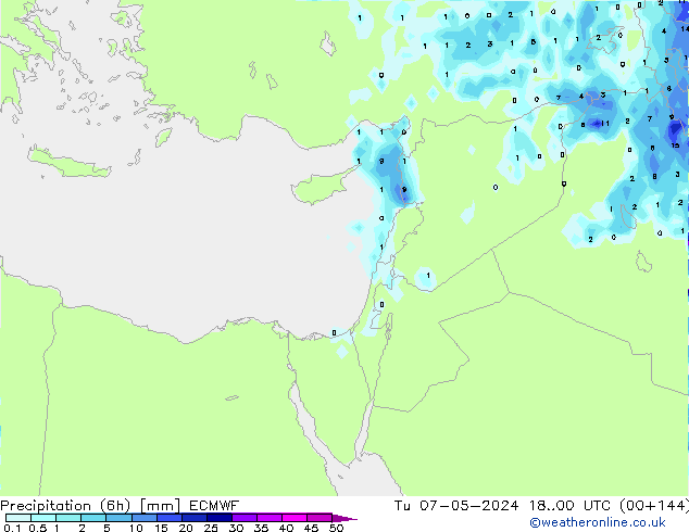 Precipitazione (6h) ECMWF mar 07.05.2024 00 UTC