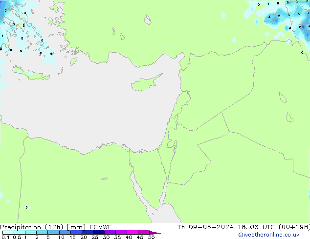 Precipitation (12h) ECMWF Th 09.05.2024 06 UTC