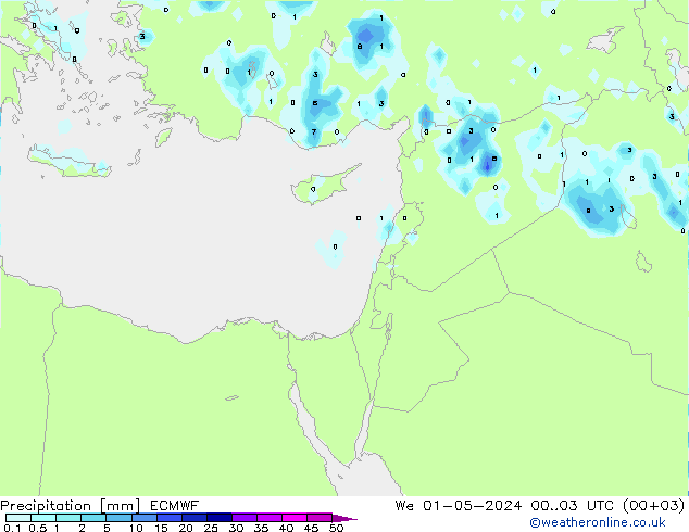 Yağış ECMWF Çar 01.05.2024 03 UTC