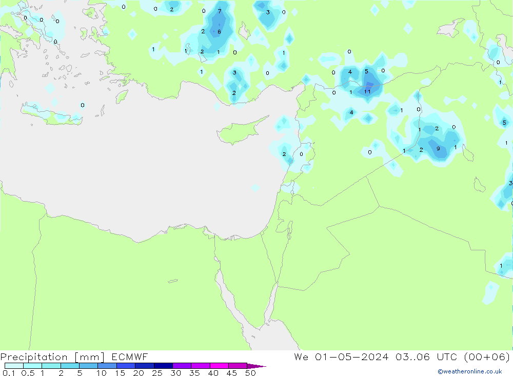 Precipitación ECMWF mié 01.05.2024 06 UTC