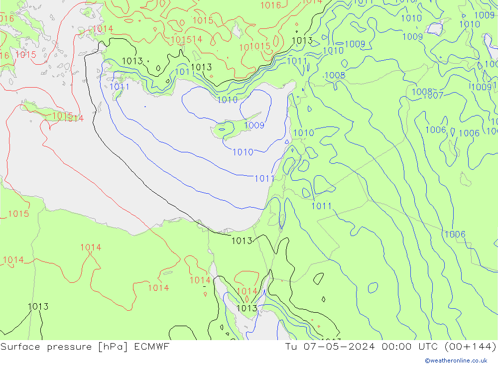 Surface pressure ECMWF Tu 07.05.2024 00 UTC