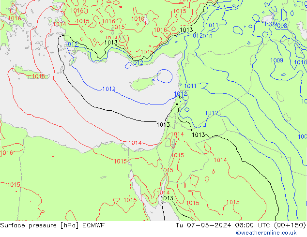 Surface pressure ECMWF Tu 07.05.2024 06 UTC