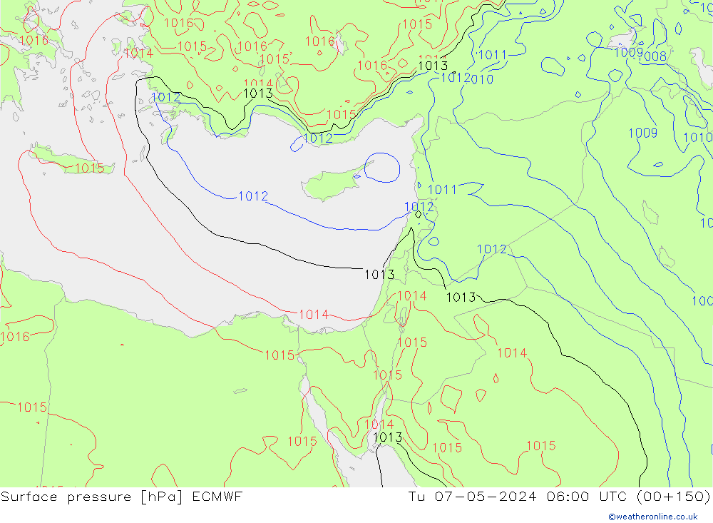 Surface pressure ECMWF Tu 07.05.2024 06 UTC