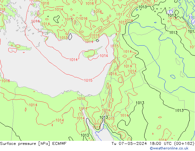 pressão do solo ECMWF Ter 07.05.2024 18 UTC