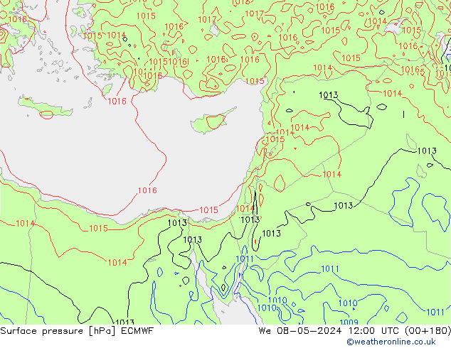 ciśnienie ECMWF śro. 08.05.2024 12 UTC