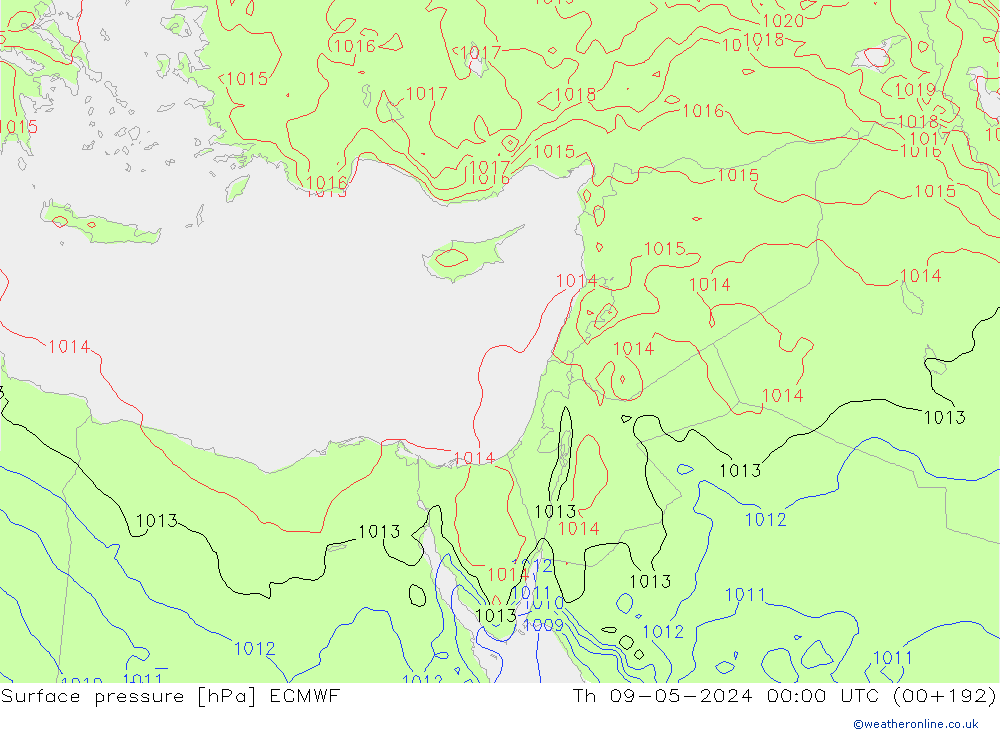 Yer basıncı ECMWF Per 09.05.2024 00 UTC