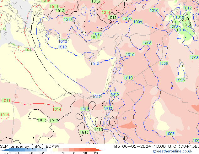 Druktendens (+/-) ECMWF ma 06.05.2024 18 UTC