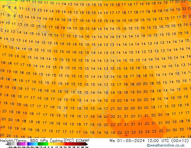 Z500/Rain (+SLP)/Z850 ECMWF We 01.05.2024 12 UTC