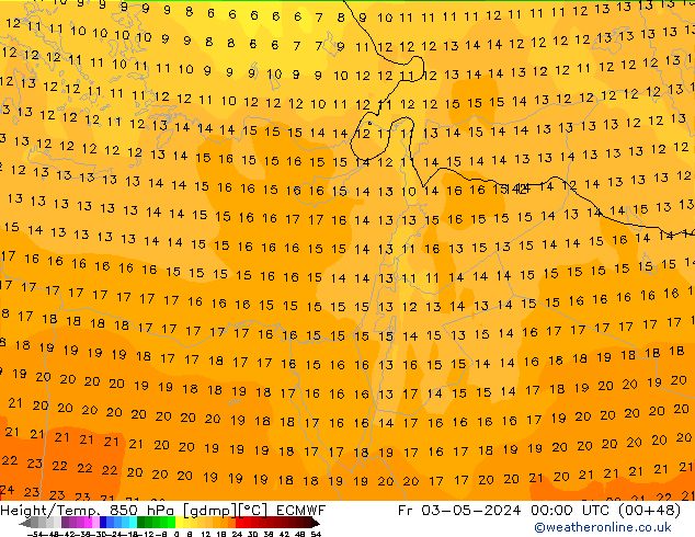 Z500/Rain (+SLP)/Z850 ECMWF vie 03.05.2024 00 UTC