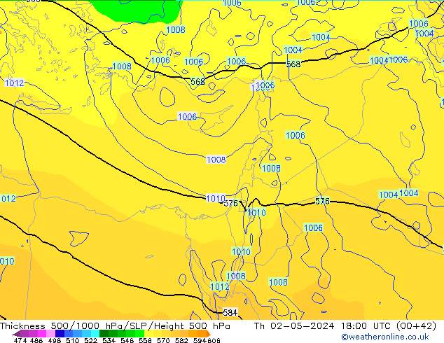 Thck 500-1000hPa ECMWF jeu 02.05.2024 18 UTC