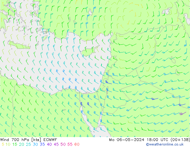 Wind 700 hPa ECMWF ma 06.05.2024 18 UTC