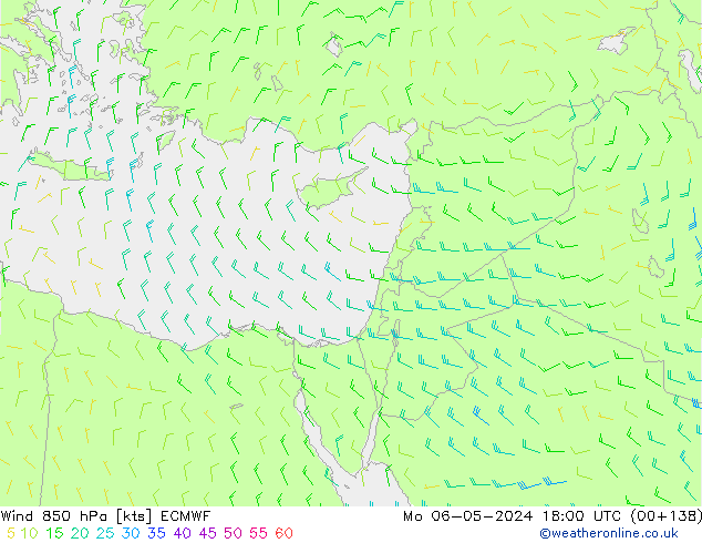 Wind 850 hPa ECMWF ma 06.05.2024 18 UTC