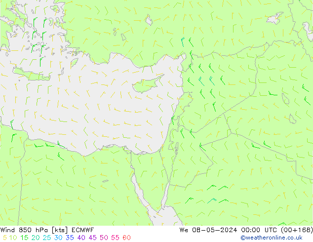 Rüzgar 850 hPa ECMWF Çar 08.05.2024 00 UTC