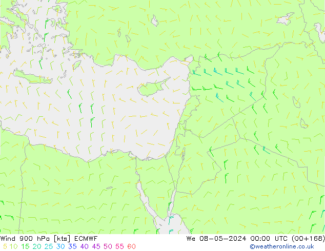 Vento 900 hPa ECMWF Qua 08.05.2024 00 UTC