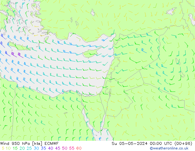 Vent 950 hPa ECMWF dim 05.05.2024 00 UTC