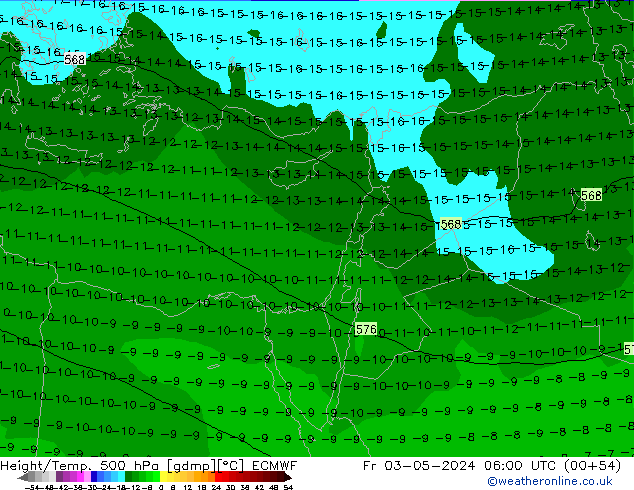 Z500/Rain (+SLP)/Z850 ECMWF ven 03.05.2024 06 UTC