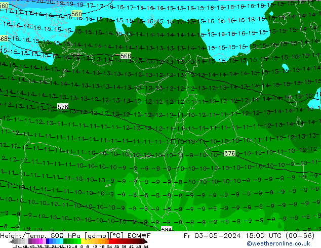 Geop./Temp. 500 hPa ECMWF vie 03.05.2024 18 UTC