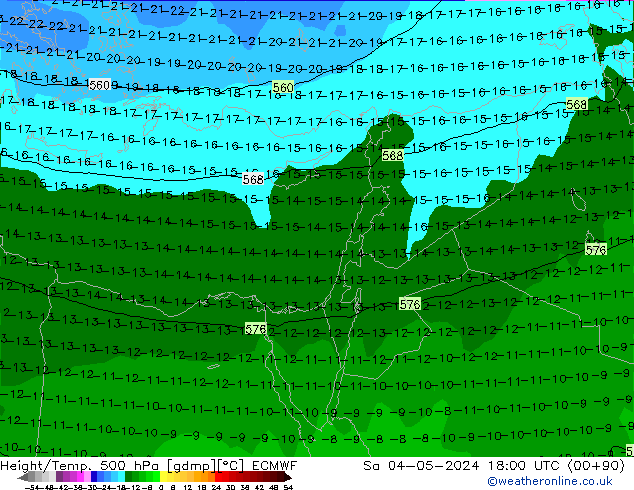 Z500/Rain (+SLP)/Z850 ECMWF sam 04.05.2024 18 UTC