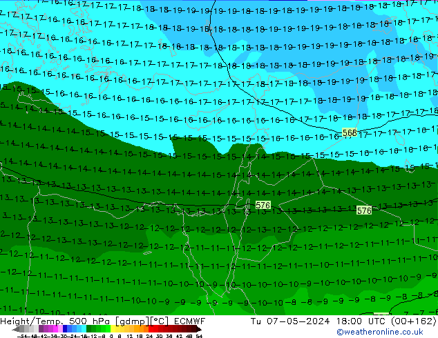 Z500/Regen(+SLP)/Z850 ECMWF di 07.05.2024 18 UTC