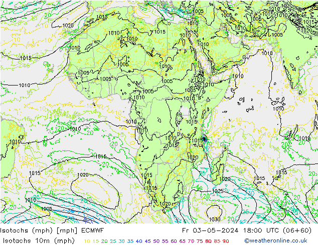 Izotacha (mph) ECMWF pt. 03.05.2024 18 UTC